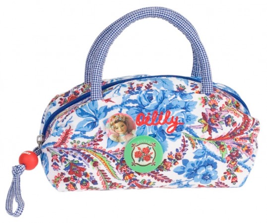 Oilily Pouch Cosmetic Bag Tasche Kosmetiktasche Dutch Flower Blau Blue