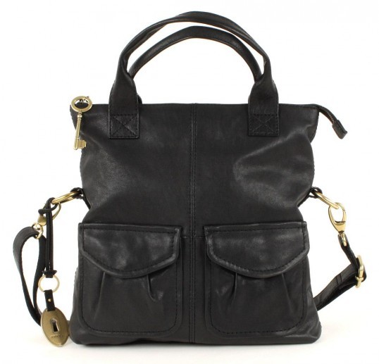 FOSSIL+LEDER+TASCHE+SCHULTERTASCHE+HANDTASCHE+SCHWARZ eBay