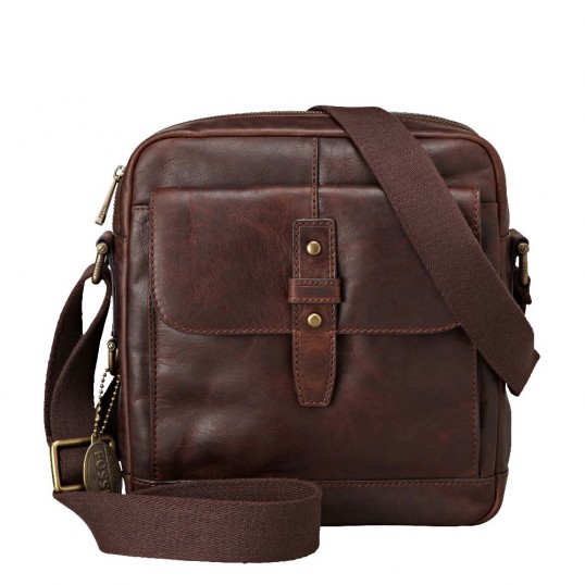 FOSSIL+DILLON+LEATHER CITY BAG+TASCHE+SCHULTERTASCHE+UMHÄNGETASCHE