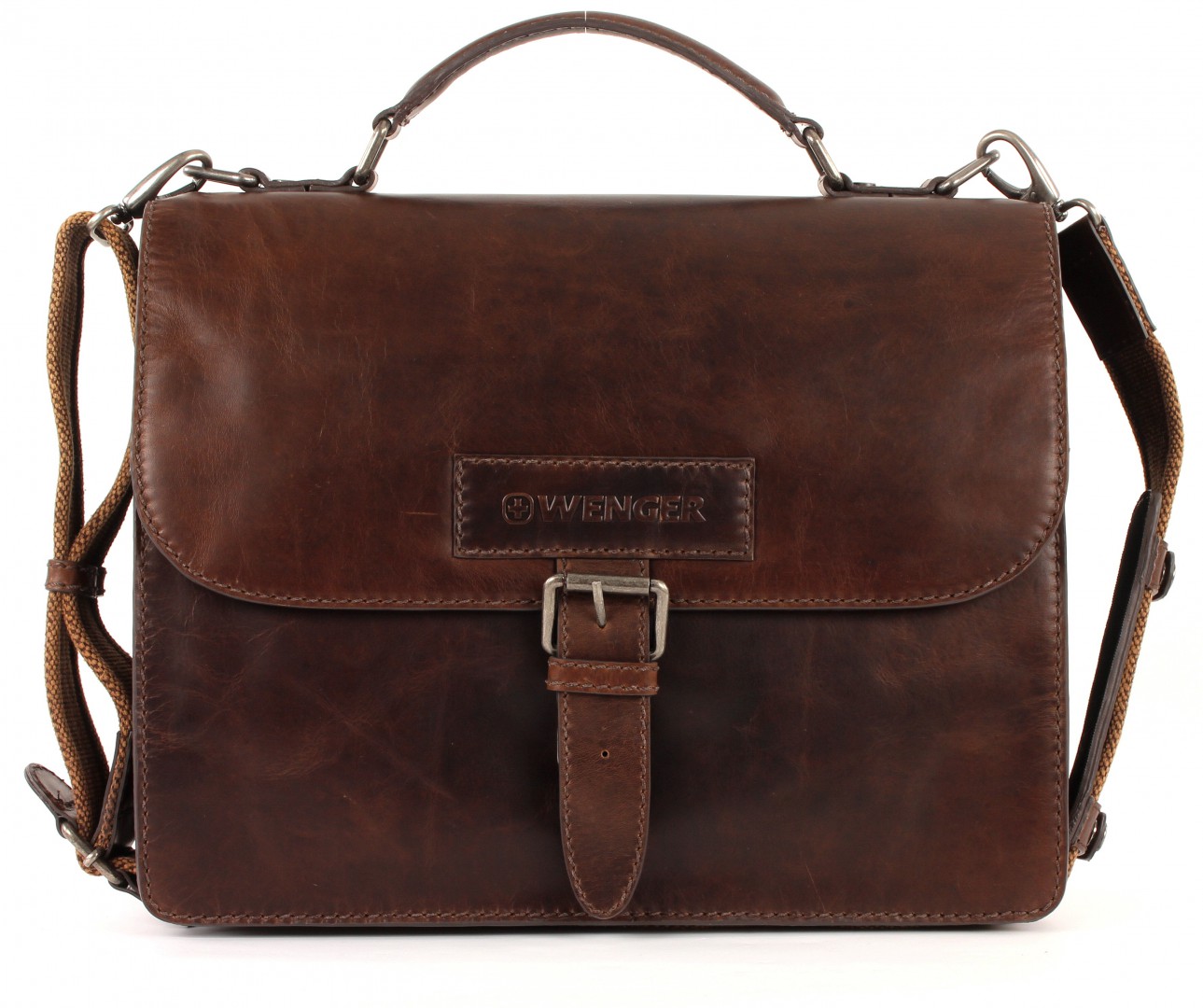 Wenger Firenze Men's Leather Shoulder Bag, Messenger Bag Brown New eBay
