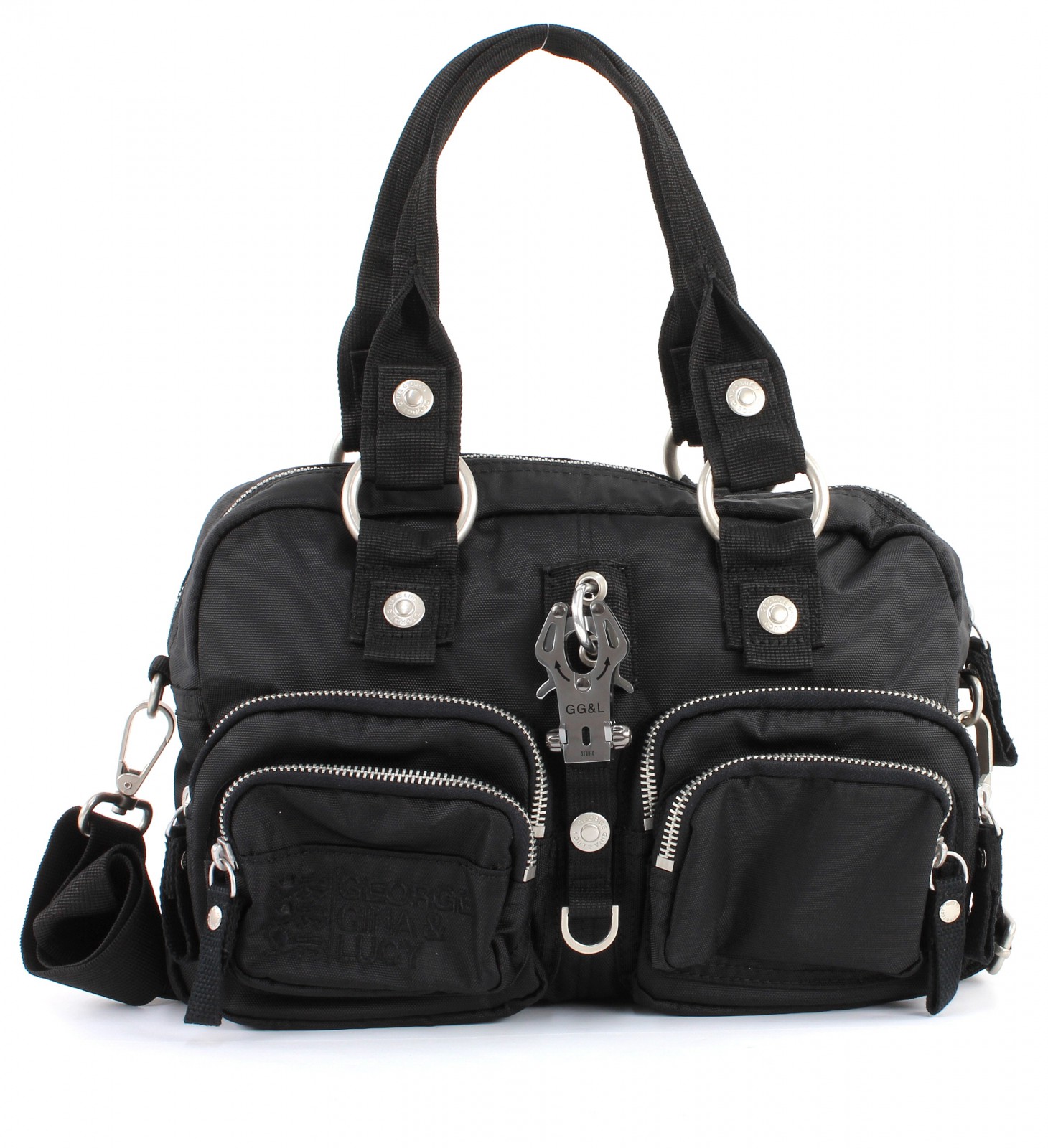 Gina & Lucy+Nylon+side Saddle+Bag Shoulder Bag+Handbag+black eBay