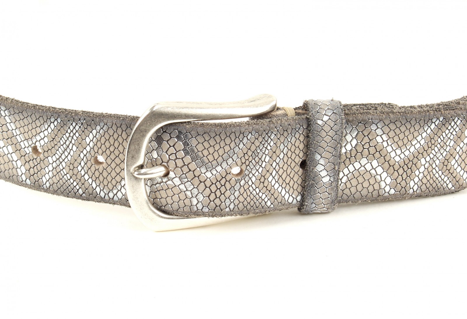 b belt Guertel Lederguertel Animal W85 Vanille Sil